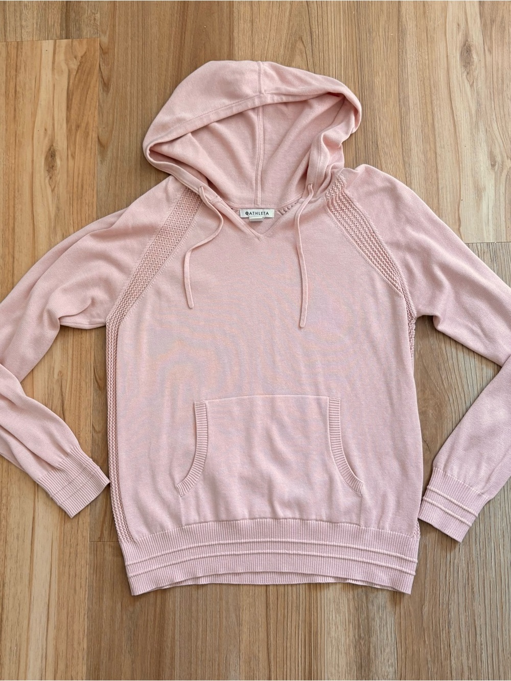 Athleta Pink Hooded Knit Pullover